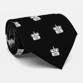 White King Schachstück Muster Krawatte für Spieler (Gerollt)