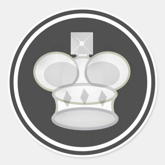 White King Schess Piece Runder Aufkleber (Vorderseite)