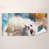 White Kitten Badehandtuch (Badehandtuch)