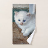 White Kitten Badhandtuch Set (Handtuch)