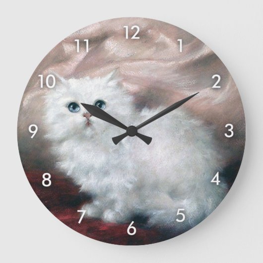 White Kitten, Carl Kahler Große Wanduhr (Vorderseite)