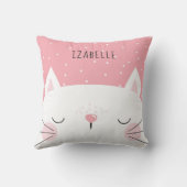 White Kitten - Dekoration des Kinderzimmers - Name Kissen (Rückseite)