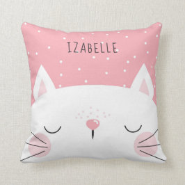 White Kitten - Dekoration des Kinderzimmers - Name Kissen