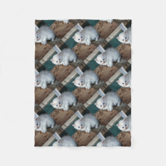 White Kitten Fleecedecke (Vorderseite)