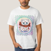 White Kitten Hearts T - Shirt (Vorderseite)