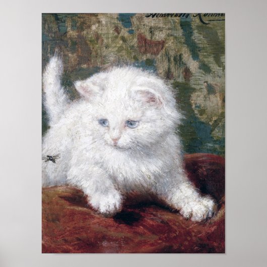 White Kitten, Henriette Ronner-Knip Poster (Vorne)