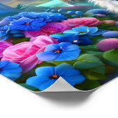 White Kitten in Magical Fantasy Kingdom Poster (Ecke)