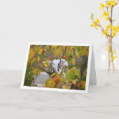 White Kitten in Persimmon Tree Karte (Gelbe Blume)