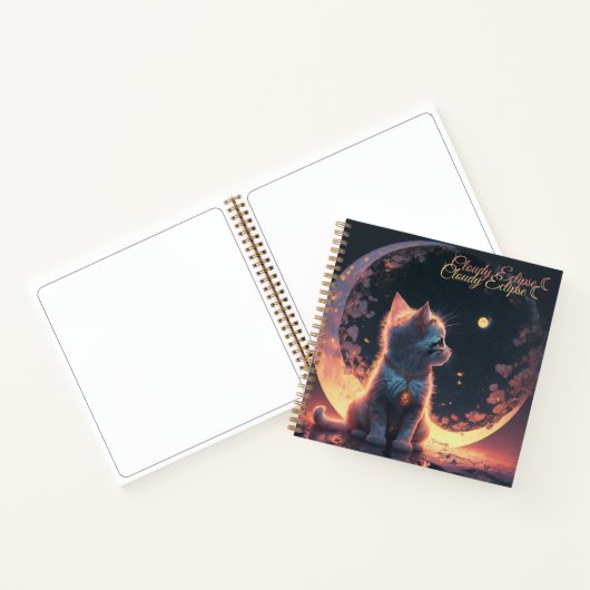 White Kitten Moon Spiral Notebook Notizblock (Innenseite)