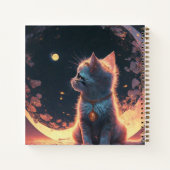 White Kitten Moon Spiral Notebook Notizblock (Rückseite)