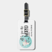 White Kitten Off, um die Welt zu sehen | Individue Gepäckanhänger (Vorderseite vertikal)