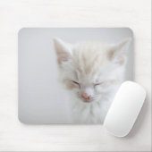 White Kitten Schlafen Mousepad (Mit Mouse)