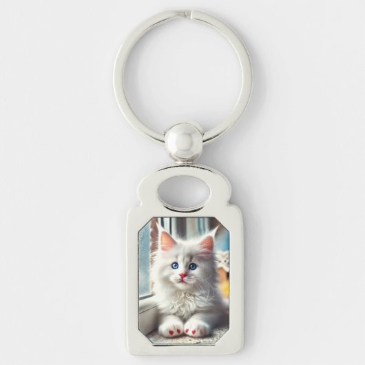 White Kitten Schlüsselanhänger (Vorderseite)