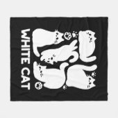 White Kitten Silhouetten - Niedliches Feline Desig Fleecedecke (Vorderseite (Horizontal))