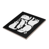 White Kitten Silhouetten - Niedliches Feline Desig Fliese (Seite)