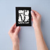 White Kitten Silhouetten - Niedliches Feline Desig Flyer (Gruppe)