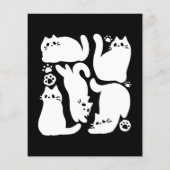 White Kitten Silhouetten - Niedliches Feline Desig Flyer (Hinten)