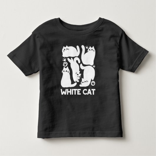 White Kitten Silhouetten - Niedliches Feline Desig Kleinkind T-shirt (Vorderseite)