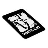 White Kitten Silhouetten - Niedliches Feline Desig Magnet (Rechte Seite)