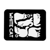 White Kitten Silhouetten - Niedliches Feline Desig Magnet (Horizontal)