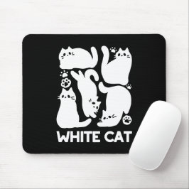 White Kitten Silhouetten - Niedliches Feline Desig Mousepad