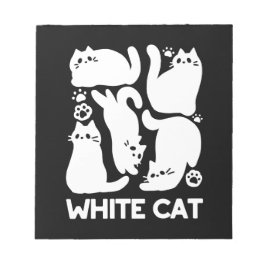 White Kitten Silhouetten - Niedliches Feline Desig Notizblock
