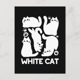 White Kitten Silhouetten - Niedliches Feline Desig Postkarte