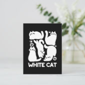 White Kitten Silhouetten - Niedliches Feline Desig Postkarte (Stehend Vorderseite)