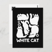 White Kitten Silhouetten - Niedliches Feline Desig Postkarte (Vorne/Hinten)