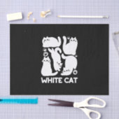 White Kitten Silhouetten - Niedliches Feline Desig Seidenpapier (Handwerk)