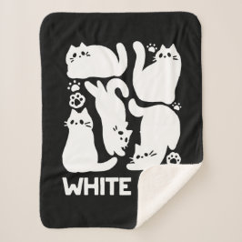 White Kitten Silhouetten - Niedliches Feline Desig Sherpadecke