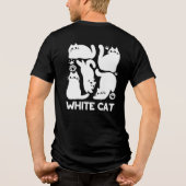 White Kitten Silhouetten - Niedliches Feline Desig Tri-Blend Shirt (Rückseite)