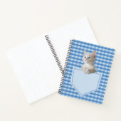 White Kitten Tasche blau lustige Illusion 3D Grafi Notizblock (Innenseite)