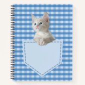 White Kitten Tasche blau lustige Illusion 3D Grafi Notizblock (Vorderseite)