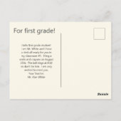 White Kitten Willkommen zurück zu den Schulpostkar Postkarte (Rückseite)