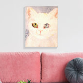 White Kitten with Blue Eye and Green Eye  Canvas P Leinwanddruck (Insitu (Wohnzimmer))