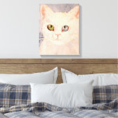 White Kitten with Blue Eye and Green Eye  Canvas P Leinwanddruck (Insitu (Schlafzimmer))
