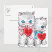 White Kittens Valentine Feiertagspostkarte (Vorne/Hinten)