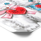 White Kittens Valentine Poster (Ecke)