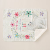 White Kitty Cat Baby Girl Stats Wasserfarbenfrost Sherpadecke (Vorderseite (Horizontal))