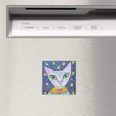 White Kitty Cat Magnet (In Situ (Geschirrspüler))