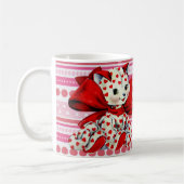 White Kitty Cat Vintag Valentine Art Kaffeetasse (Links)