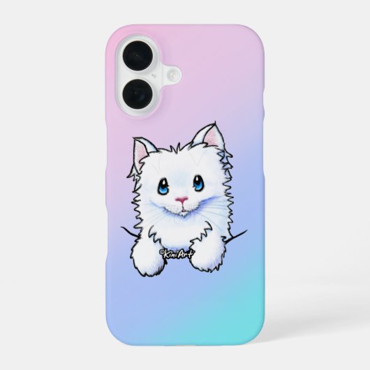 White Kitty iPhone Case 16 Hülle (Rückseite)