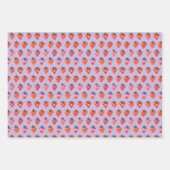 White-Kiwi-Plum Illustrierte Erdbeere Geschenkpapier Set (Vorderseite 2)