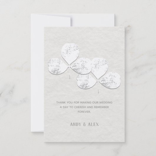 White Kleeblatt Wedding Dankeschön Card Dankeskarte (Vorderseite)