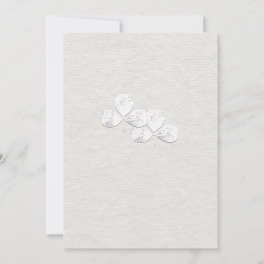 White Kleeblatt Wedding Einladung (Rückseite)
