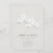 White Kleeblatt Wedding Einladung (Vorne/Hinten)