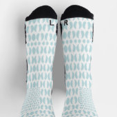 White knee-high socks with blue oval patterns socken (Oben)