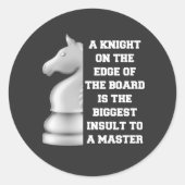 White Knight Schach Strategie Power Weisheim Maste Runder Aufkleber (Vorderseite)