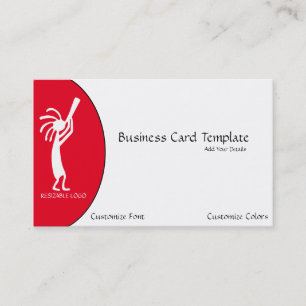 White Kokopelli Logo Business Card Visitenkarte